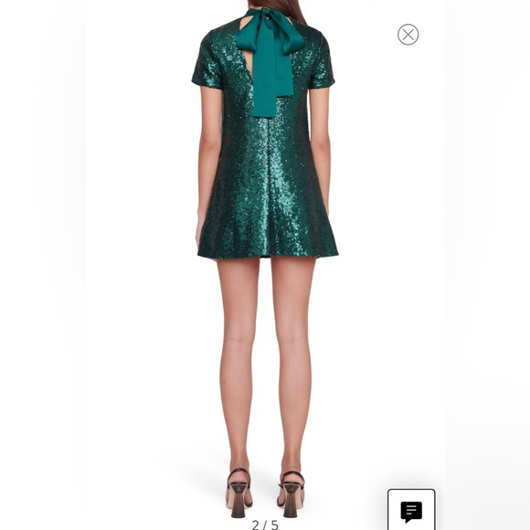 Staud Ilana Emerald Green Sequin Mini Dress XS - Picture 3 of 12